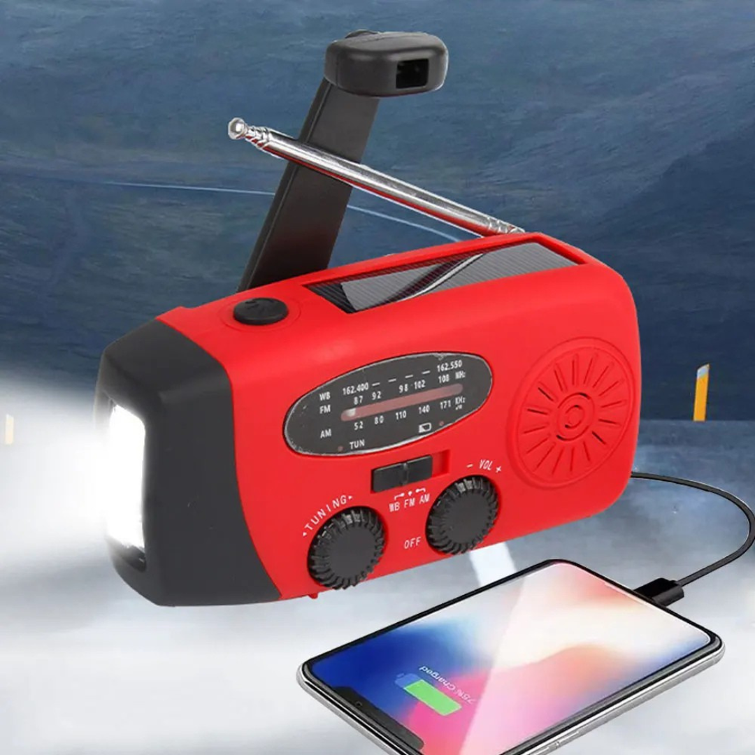 SafeCharge™ | 3-in-1 Noodradio met Solar & Handdynamo (2000mAh)