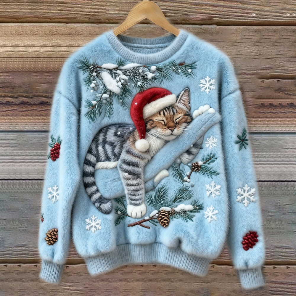 WinterPoes™ | Fluffy Kersttrui met Kat