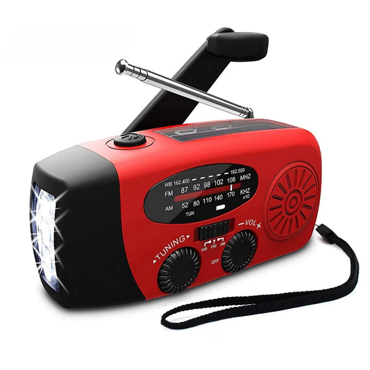 SafeCharge™ | 3-in-1 Noodradio met Solar & Handdynamo (2000mAh)