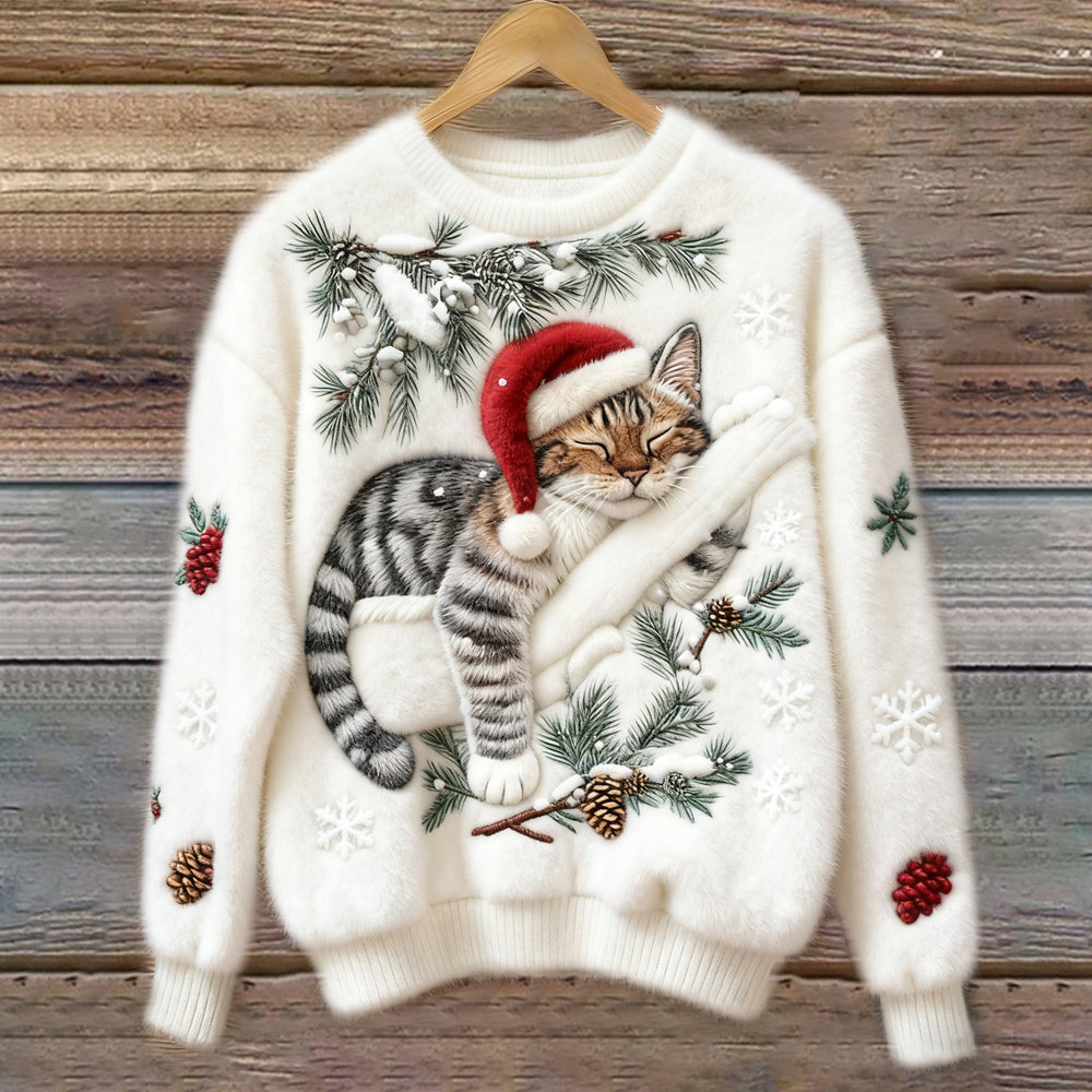 WinterPoes™ | Fluffy Kersttrui met Kat
